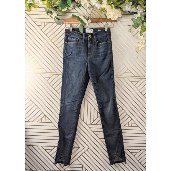 FRAME DENIM Women's Le High Jeanne Dark HARVARD Wash Skinny Zip Fly Size 24 - Picture 1 of 8